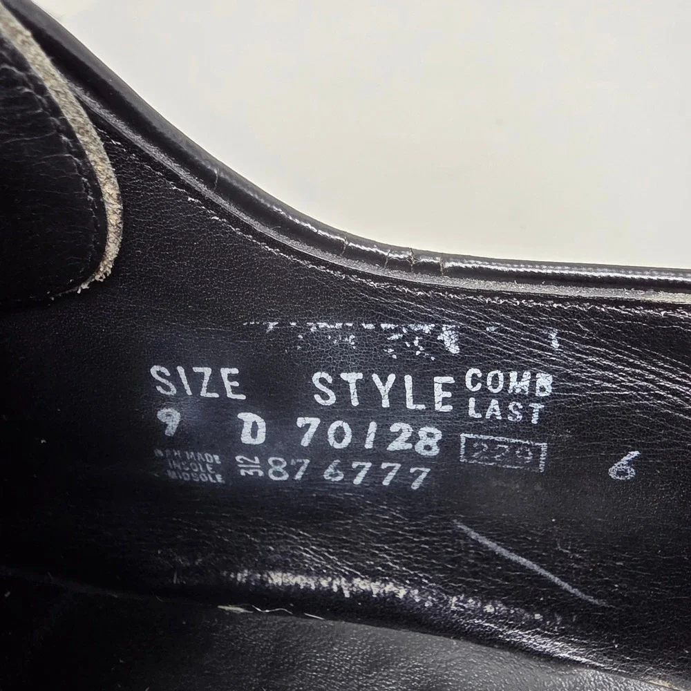 Hanover Wingtip Brogue Oxfords Mens 9 D 70128 Black Leather Dress Shoes USA Made